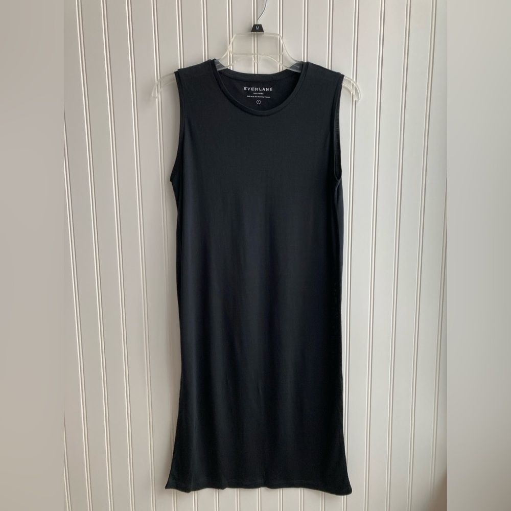 Everlane Lyocell Tank Dress Black Size Small NWOT